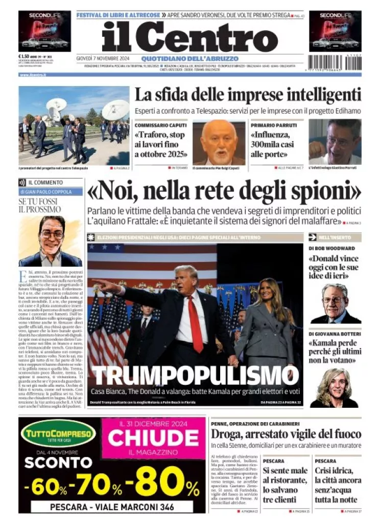 Prima-pagina-il centro-oggi-edizione-del-2024-11-07